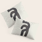 Black & White Minimalist Abstract Shapes Patterns Black Ink Painting Pillow Sham Gallery Image 3