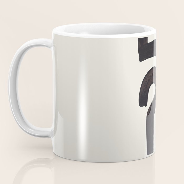 Black & White Minimalist Abstract Shapes Patterns Black Ink Painting Coffee Mug Gallery Image 3