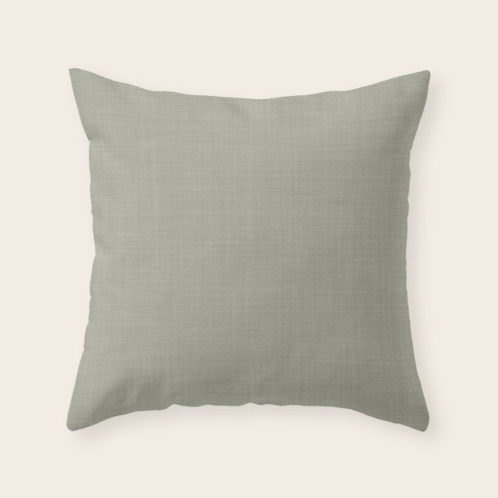 Sage linen Throw Pillow Gallery Image 6