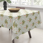 Vintage summer palm tree art pattern Tablecloth Gallery Image 3