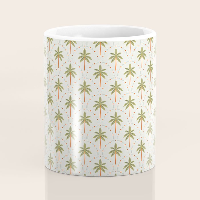 Vintage summer palm tree art pattern Coffee Mug Gallery Image 4