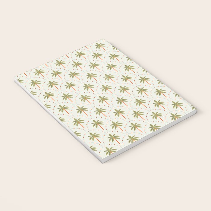 Vintage summer palm tree art pattern Notebook Gallery Image 3