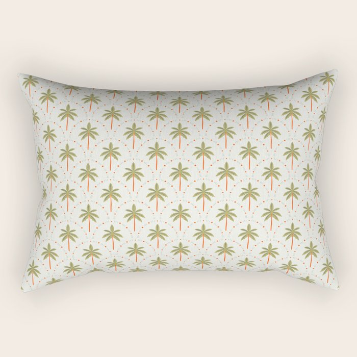 Vintage summer palm tree art pattern Rectangular Pillow Gallery Image 1