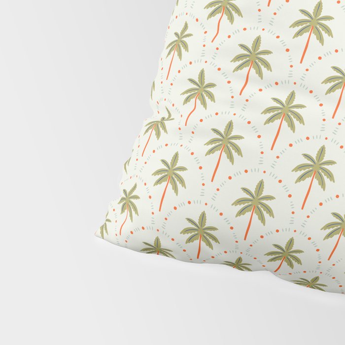 Vintage summer palm tree art pattern Pillow Sham Gallery Image 4