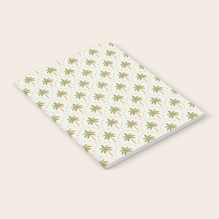 Vintage summer palm tree art pattern Notebook Gallery Image 2