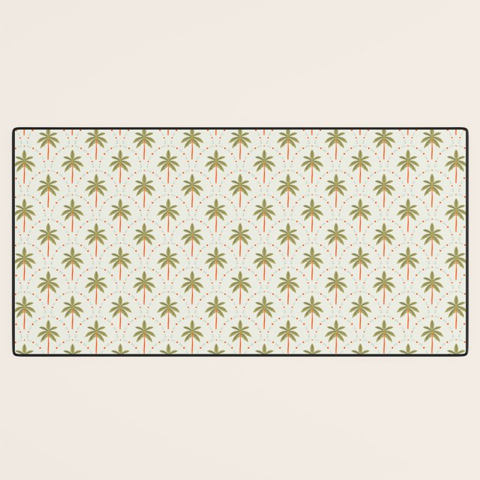 Vintage summer palm tree art pattern Desk Mat Gallery Image 3