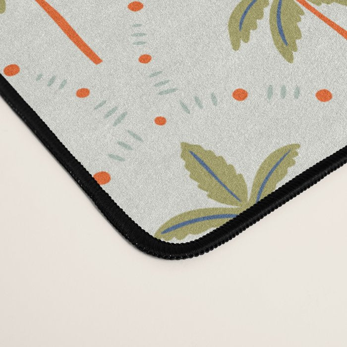 Vintage summer palm tree art pattern Desk Mat Gallery Image 4