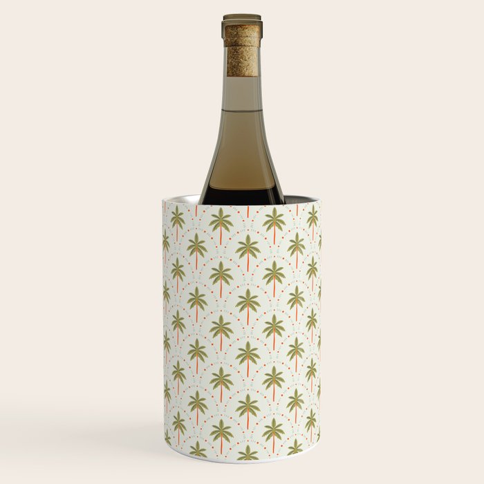 Vintage summer palm tree art pattern Wine Chiller Gallery Image 2