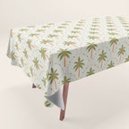 Vintage summer palm tree art pattern Tablecloth Gallery Image 1