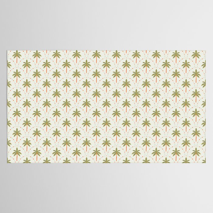 Vintage summer palm tree art pattern Tablecloth Gallery Image 2