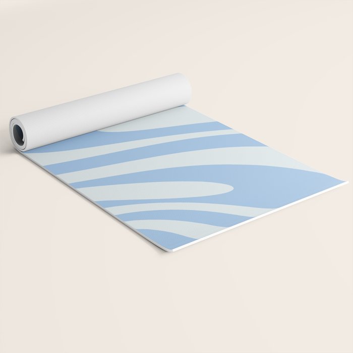 Wavy Loops Retro Abstract Pattern Powder Blue Yoga Mat Gallery Image 2