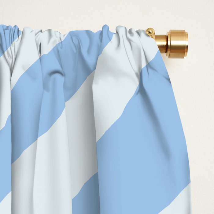 Wavy Loops Retro Abstract Pattern Powder Blue Window Curtain Gallery Image 2