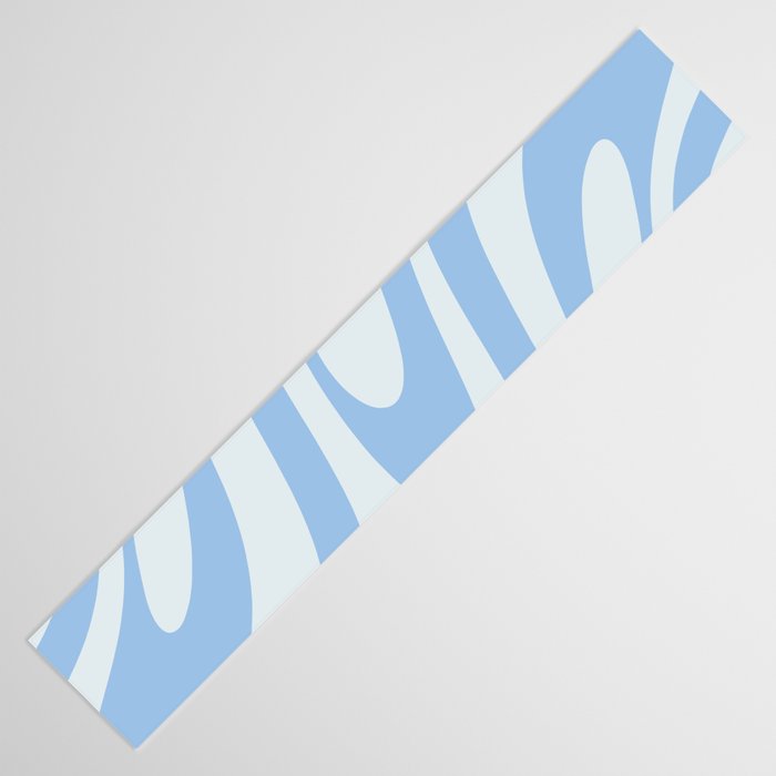 Wavy Loops Retro Abstract Pattern Powder Blue Table Runner Gallery Image 3