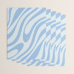 Wavy Loops Retro Abstract Pattern Powder Blue Wrapping Paper Gallery Image 3