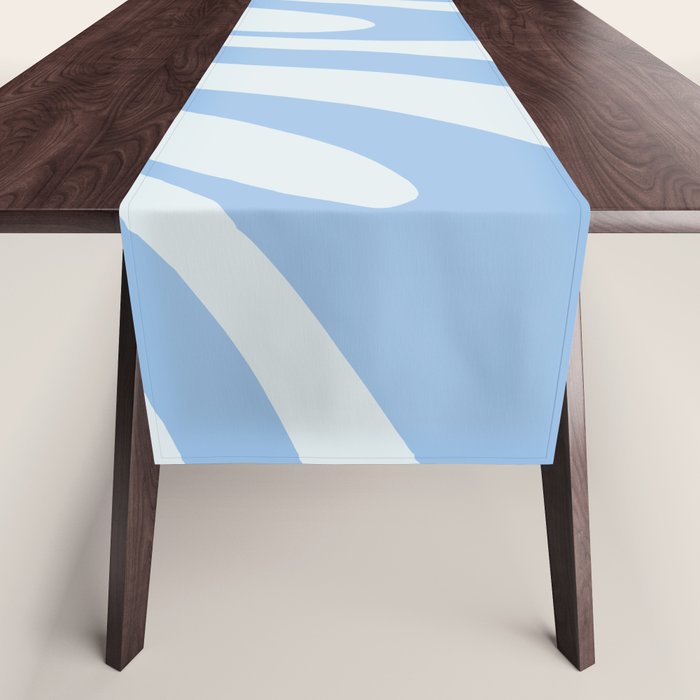 Wavy Loops Retro Abstract Pattern Powder Blue Table Runner Gallery Image 1