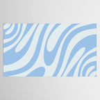 Wavy Loops Retro Abstract Pattern Powder Blue Tablecloth Gallery Image 2
