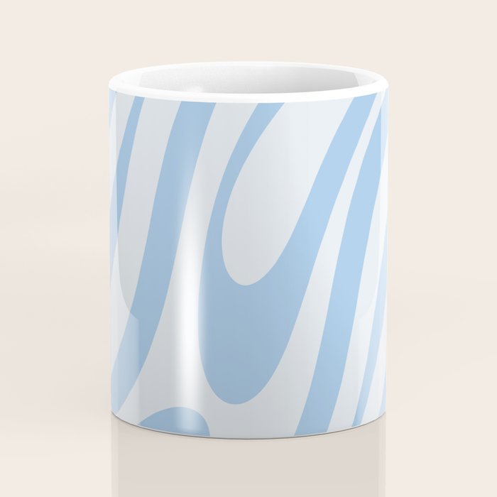 Wavy Loops Retro Abstract Pattern Powder Blue Coffee Mug Gallery Image 4