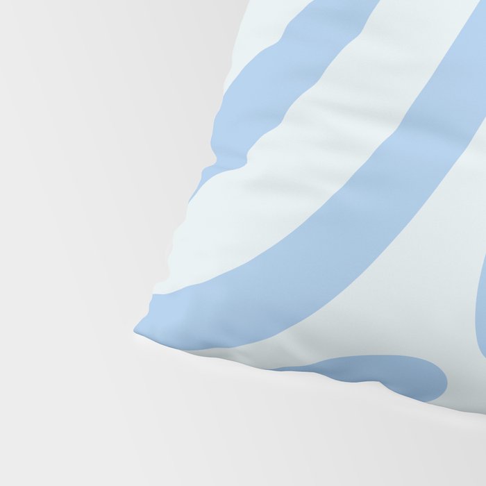 Wavy Loops Retro Abstract Pattern Powder Blue Pillow Sham Gallery Image 4