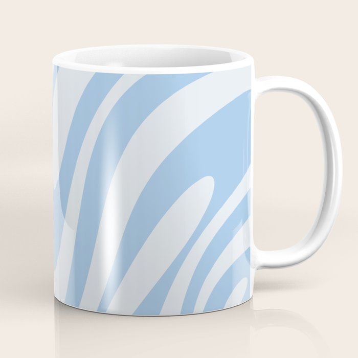 Wavy Loops Retro Abstract Pattern Powder Blue Coffee Mug Gallery Image 1