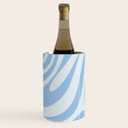 Wavy Loops Retro Abstract Pattern Powder Blue Wine Chiller Gallery Image 2