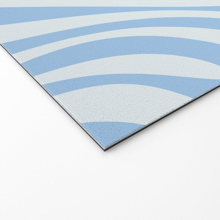Wavy Loops Retro Abstract Pattern Powder Blue Welcome Mat Gallery Image 2
