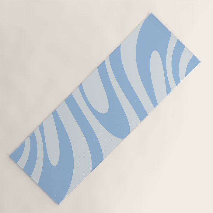 Wavy Loops Retro Abstract Pattern Powder Blue Yoga Mat Gallery Image 1