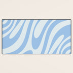 Wavy Loops Retro Abstract Pattern Powder Blue Desk Mat Gallery Image 3