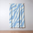 Wavy Loops Retro Abstract Pattern Powder Blue Window Curtain Gallery Image 3