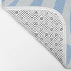 Wavy Loops Retro Abstract Pattern Powder Blue Bath Mat Gallery Image 2