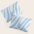 Wavy Loops Retro Abstract Pattern Powder Blue Pillow Sham Gallery Image 3