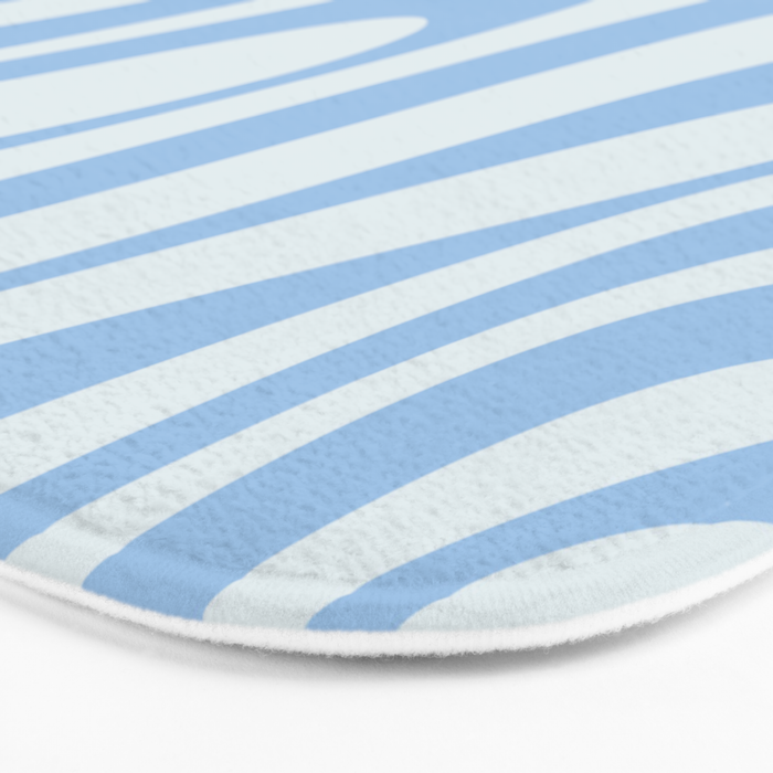 Wavy Loops Retro Abstract Pattern Powder Blue Bath Mat Gallery Image 3