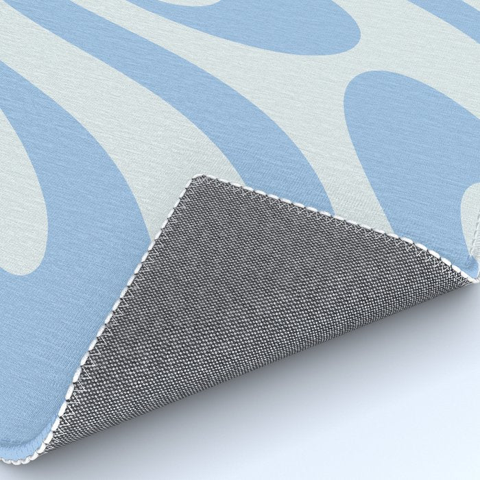 Wavy Loops Retro Abstract Pattern Powder Blue Rug Gallery Image 4