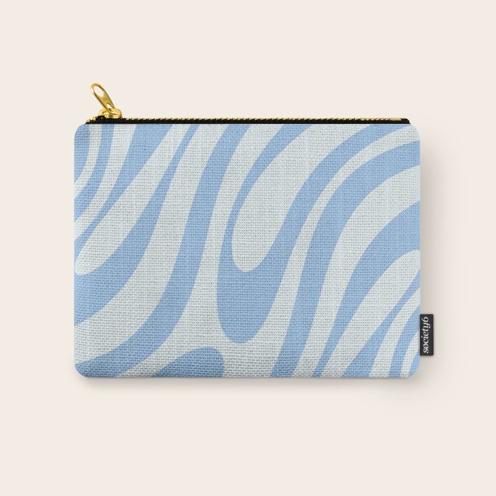 Wavy Loops Retro Abstract Pattern Powder Blue Carry All Pouch Gallery Image 1
