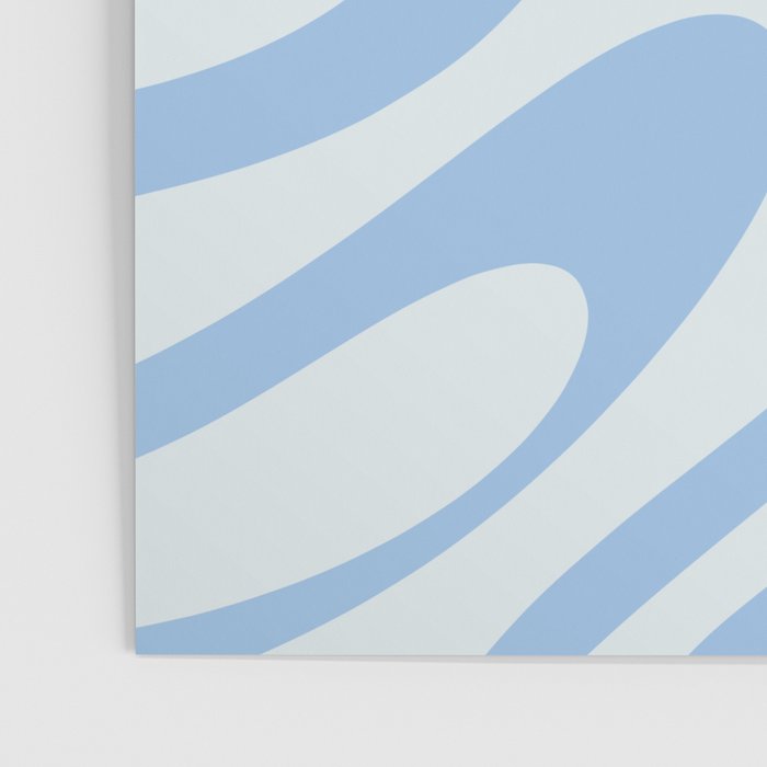 Wavy Loops Retro Abstract Pattern Powder Blue Poster Gallery Image 3