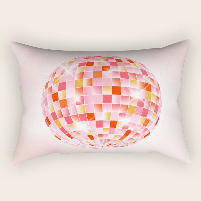 Candy Funk | Disco Ball: Peach Edition Rectangular Pillow Gallery Image 1