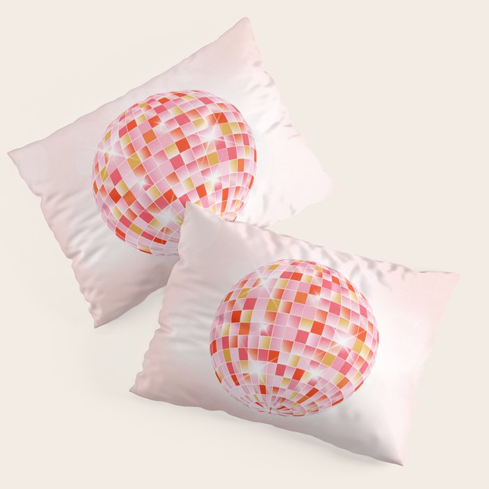 Candy Funk | Disco Ball: Peach Edition Pillow Sham Gallery Image 3