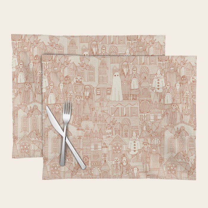 vintage halloween rust ivory Placemat Gallery Image 1