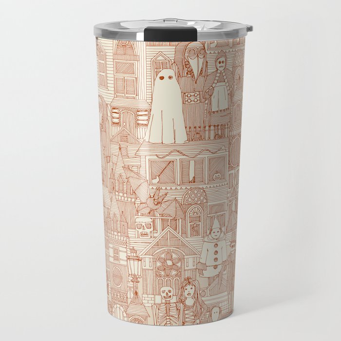 vintage halloween rust ivory Travel Mug Gallery Image 1