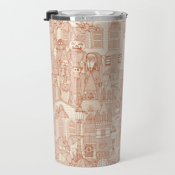 vintage halloween rust ivory Travel Mug Gallery Image 3