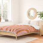 Midcentury Modern Confaab Abstract Pattern Blush Pink and Orange Duvet Cover Gallery Image 2