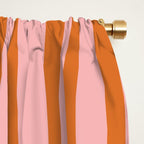 Midcentury Modern Confaab Abstract Pattern Blush Pink and Orange Window Curtain Gallery Image 2
