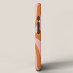 Midcentury Modern Confaab Abstract Pattern Blush Pink and Orange iPhone Case Gallery Image 2