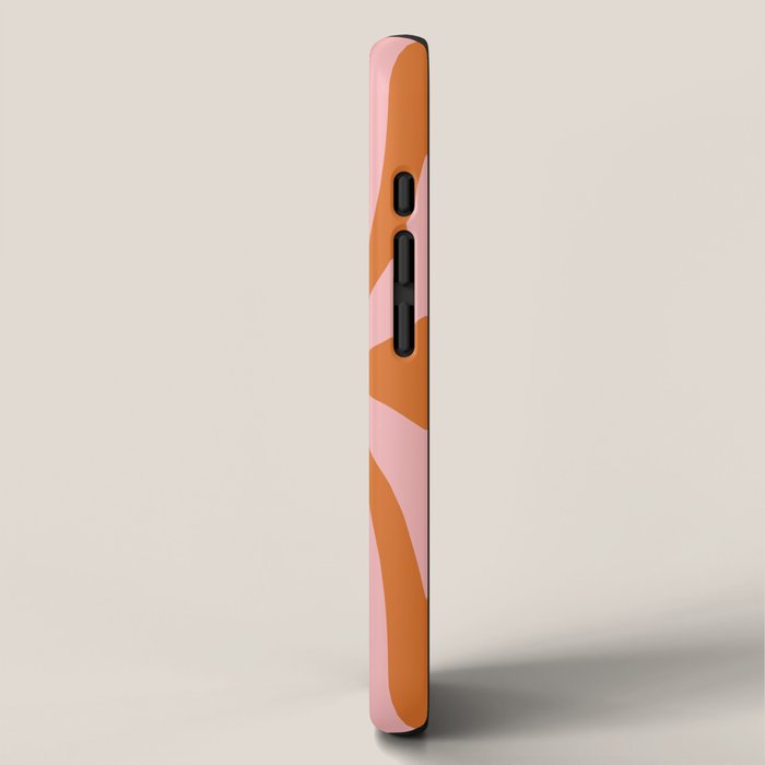 Midcentury Modern Confaab Abstract Pattern Blush Pink and Orange iPhone Case Gallery Image 2