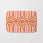Midcentury Modern Confaab Abstract Pattern Blush Pink and Orange Bath Mat Gallery Image 1