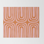 Midcentury Modern Confaab Abstract Pattern Blush Pink and Orange Throw Blanket Gallery Image 2