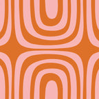 Midcentury Modern Confaab Abstract Pattern Blush Pink and Orange Coffee Mug Gallery Image 2