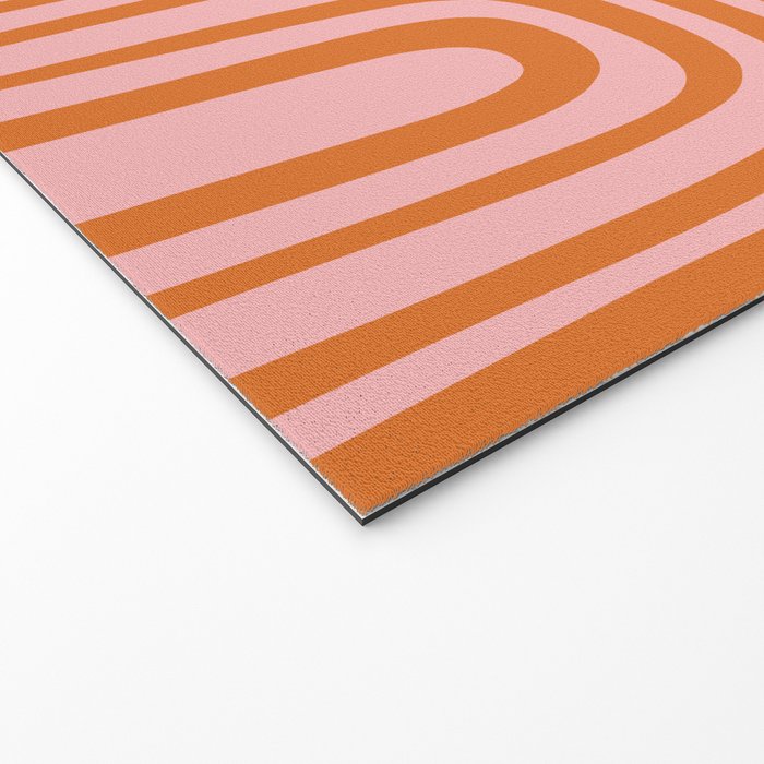 Midcentury Modern Confaab Abstract Pattern Blush Pink and Orange Welcome Mat Gallery Image 2
