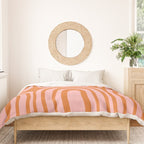Midcentury Modern Confaab Abstract Pattern Blush Pink and Orange Duvet Cover Gallery Image 3
