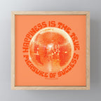 Happiness Is The True Measure of Success in Orange Mini Art Print Gallery Image 1