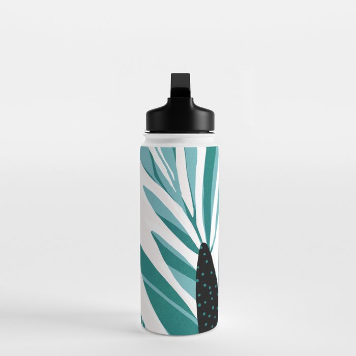Teal Olive Branches Modern Botanical Water Bottle Gallery Image 3